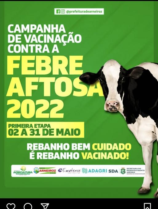 Está aberta a Campanha de Vacinação  Contra Febre AFTOSA
